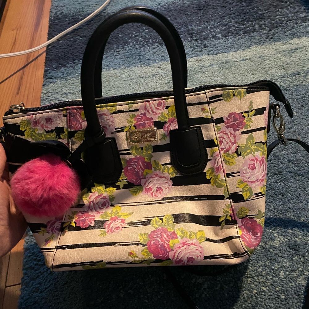 Betsy Johnson Rose purse with strap